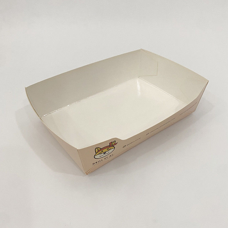 Fritas Papel desechable bandejas para comida forma de barco Impreso embalaje para llevar