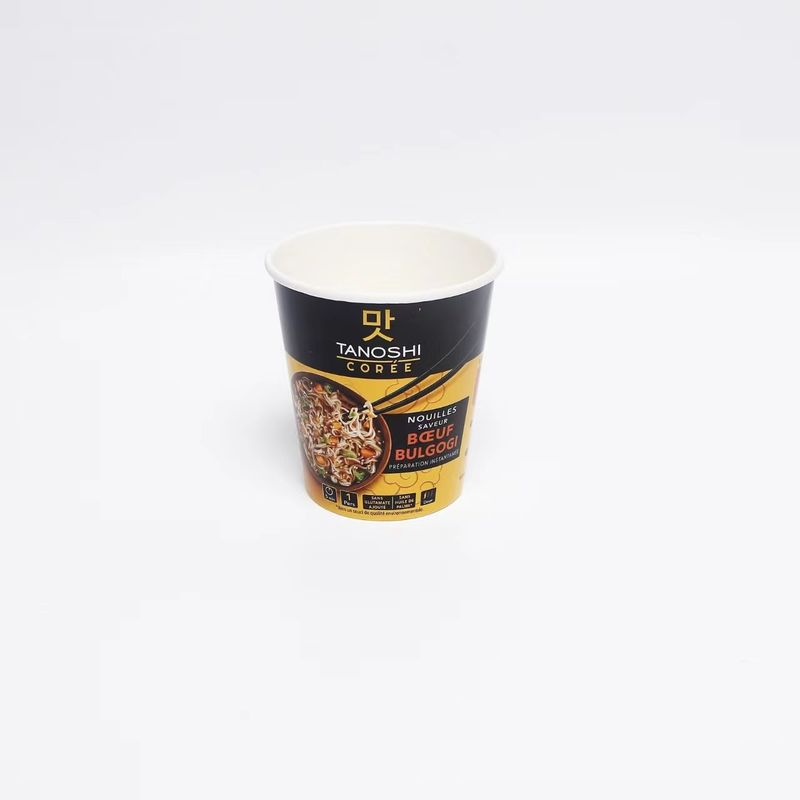 Instant Noodle Bowl caja de comida de calidad alimentaria resistente al calor con cartón kraft sin lavado rojo
