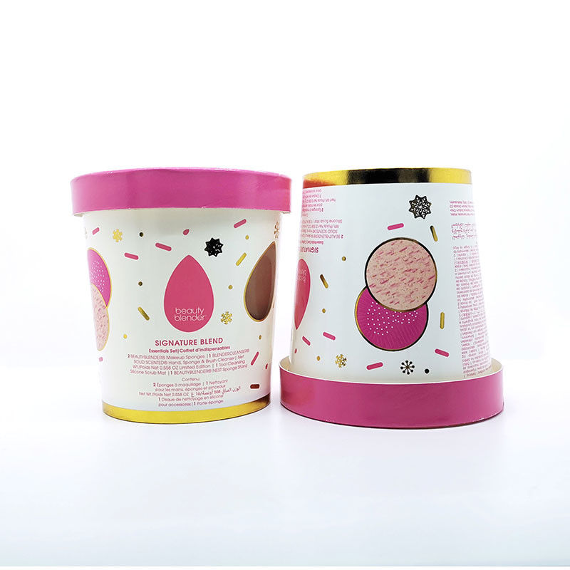 Impresión personalizada Estampado de oro de calidad segura de alimentos papel helado yogur taza de papel con tapa