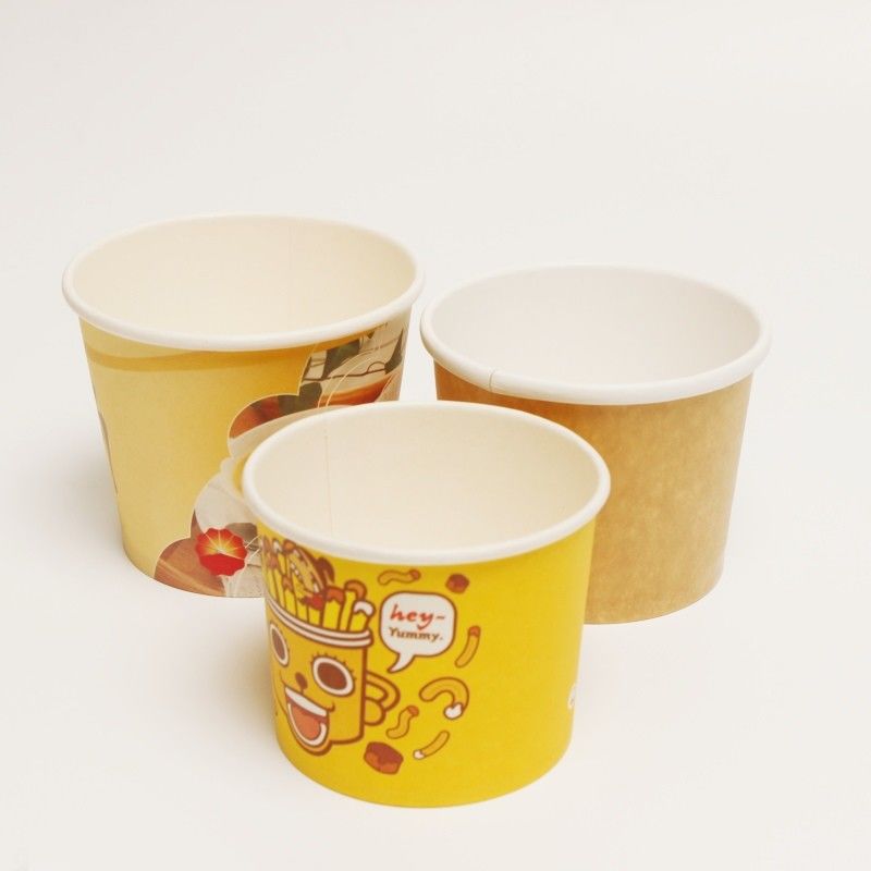 Embalaje desechable de comida rápida Contenedor para llevar de papel Taza de sopa/ Taza de fideos de papel con tapa