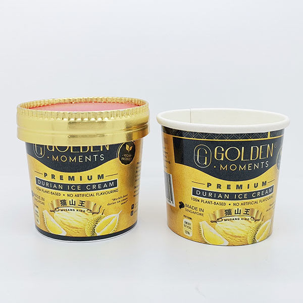 Embalaje de papel de helado de una sola vez con tapa de papel